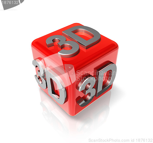 Image of 3D logo on a red cube