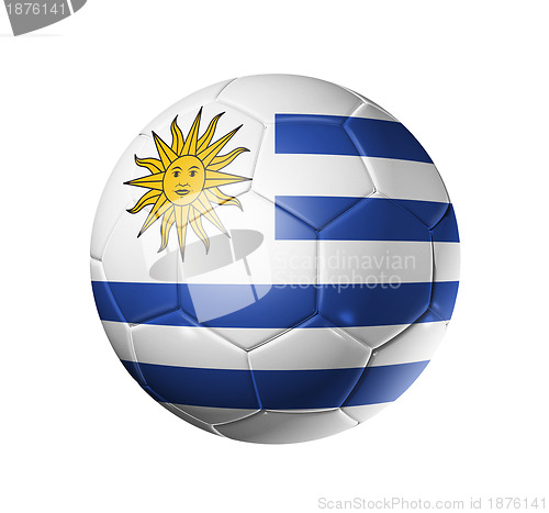 Image of Soccer football ball with Uruguay flag