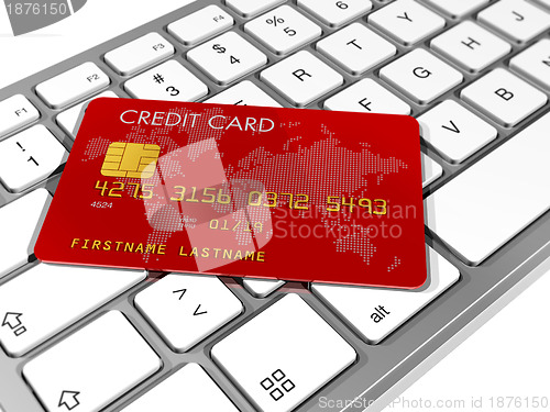 Image of Credit card on a computer keyboard