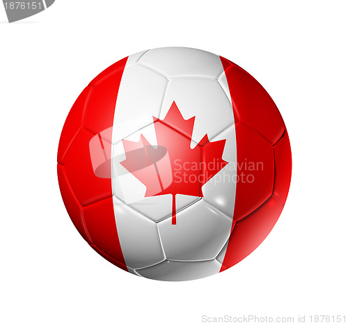 Image of Football soccer ball with Canada flag