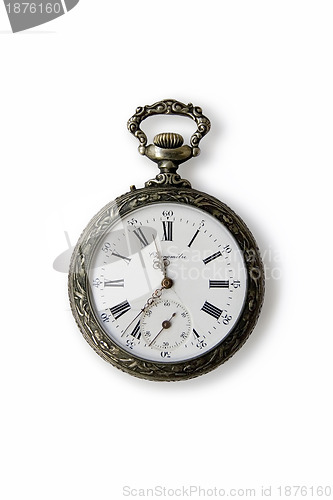 Image of Old Pocket watch on a white background