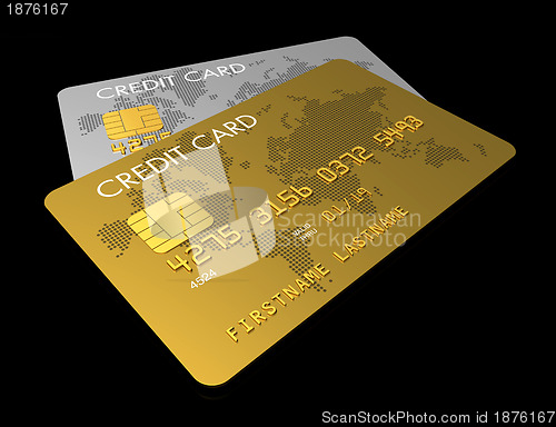 Image of Gold and silver credit card