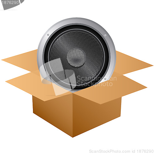 Image of Web icon of Audio speaker in cardboard box