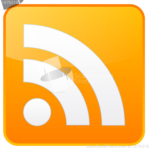 Image of rss icon on white background