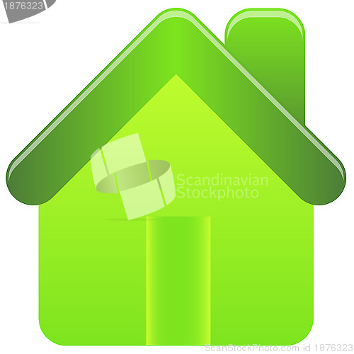 Image of Green house icon on white background