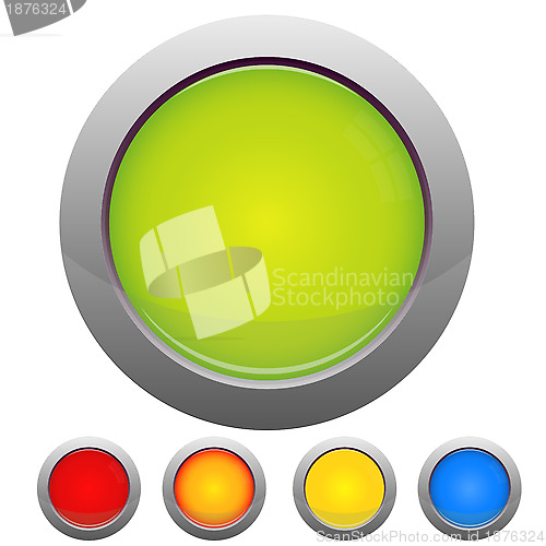 Image of Glossy button set on white background