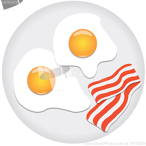 Image of Fried eggs and bacon on plate