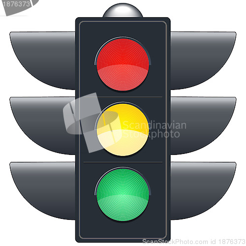 Image of Traffic lights on white background