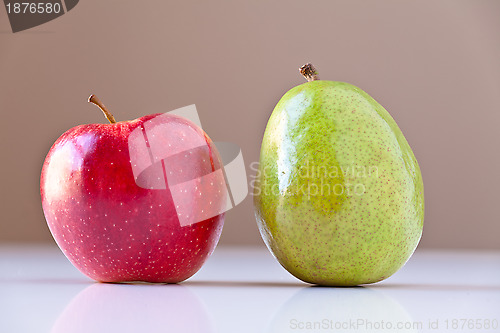 Image of Green Pear and Red Apple