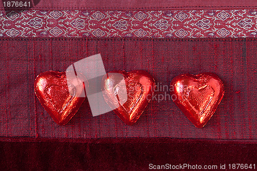 Image of Three Red Candy Hearts