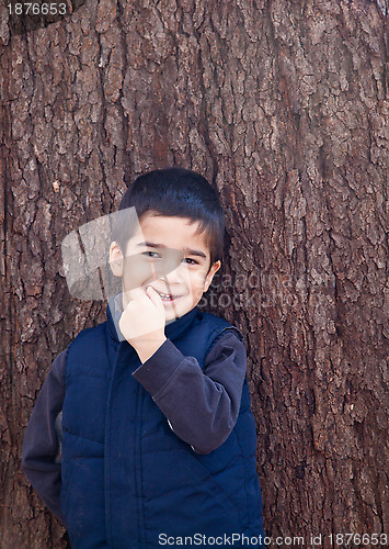 Image of Shy Smiling Little Boy