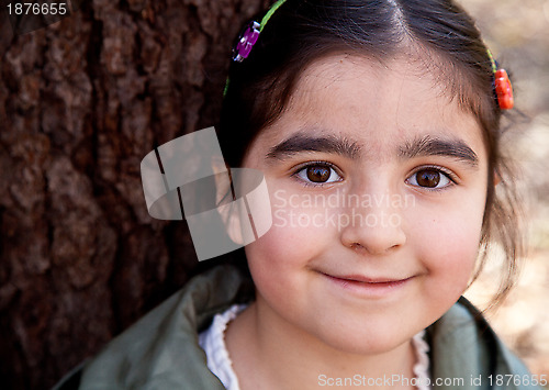 Image of Close Up Portrait of a Smiling Happy Little Girl