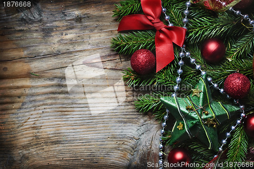 Image of Christmas Wooden Background