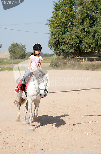 Image of Little Girl Taking Horseback Riding Lessons