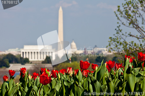 Image of Washington DC Skyline with Lincoln Memorial, Washington Monument