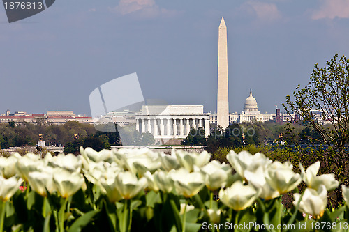 Image of Washington DC Skyline with Lincoln Memorial, Washington Monument