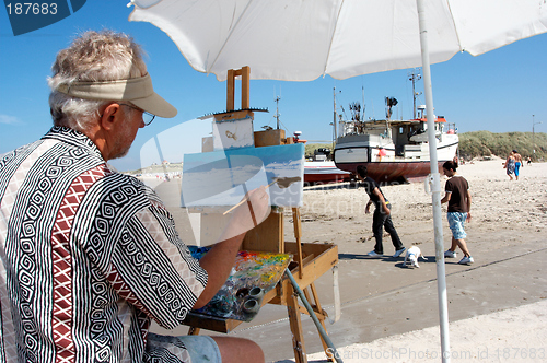 Image of Painter on danish shore