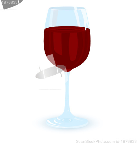 Image of Glass of red wine Raster illustration