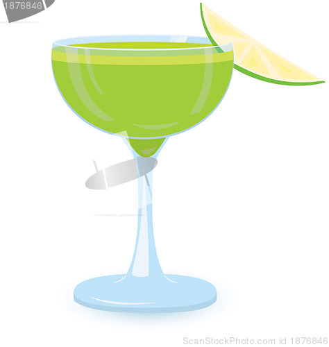 Image of Green cocktail Raster illustration