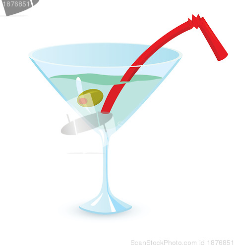 Image of Martini cocktail Raster illustration