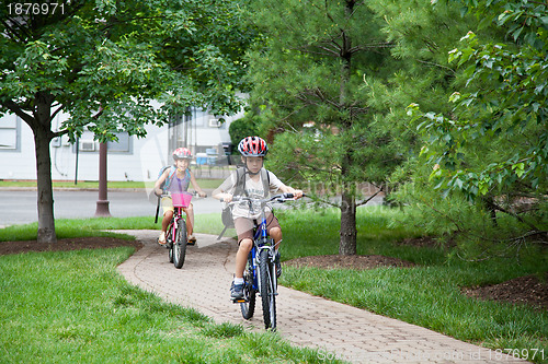 Image of Kids Biking to School