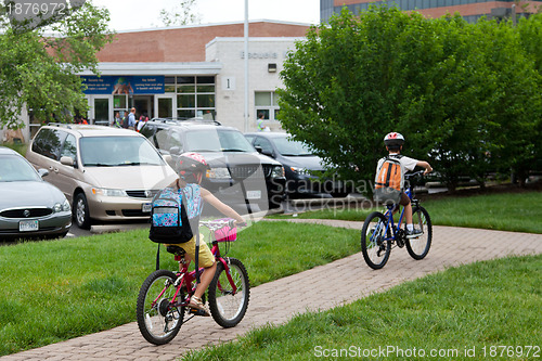 Image of Kids Biking to School