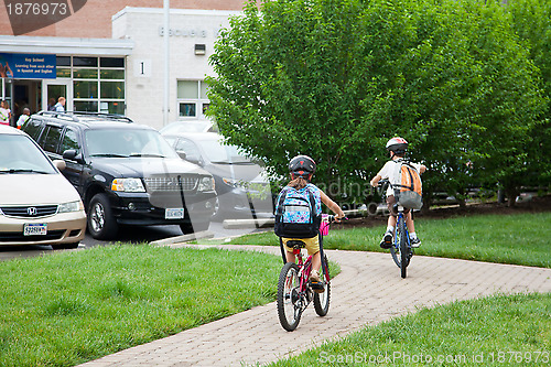 Image of Kids Biking to School