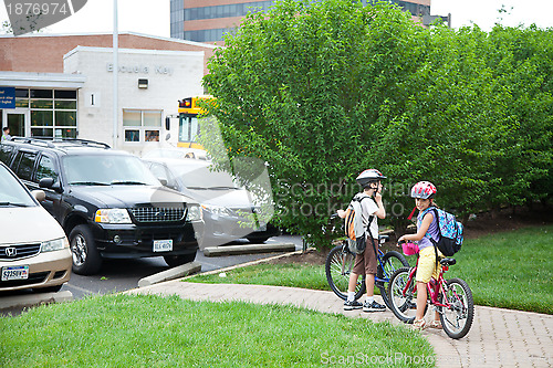 Image of Kids Biking to School