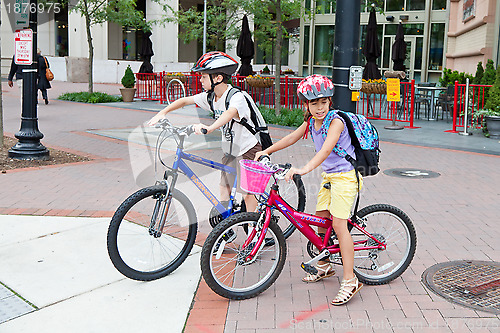 Image of Kids Biking to School