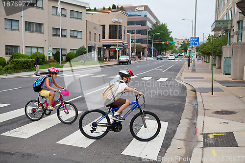 Image of Kids Biking to School