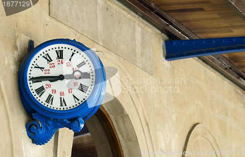 Image of Antique external clock on  railway station