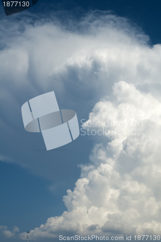 Image of White clouds on blue sky for background