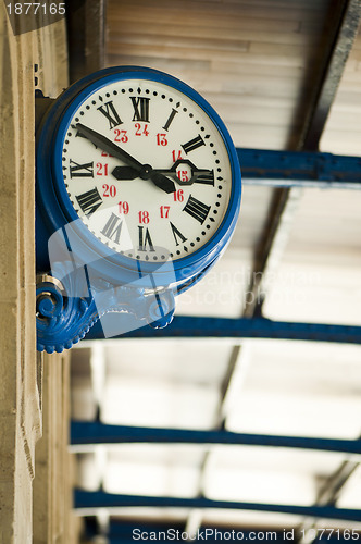 Image of Antique external clock on  railway station