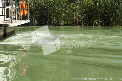 Image of Tourist boat floating on river