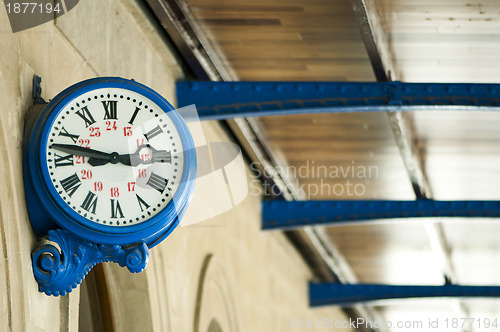 Image of Antique external clock on  railway station