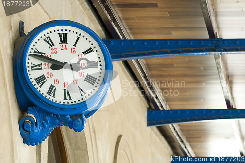 Image of Antique external clock on  railway station