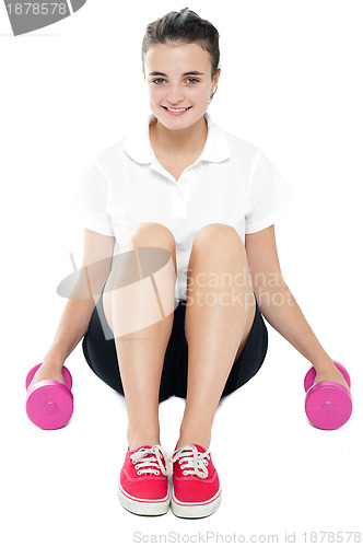Image of Beautiful happy fitness model