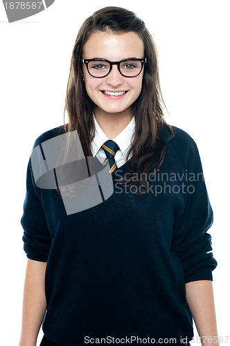 Image of Pretty school lad wearing eyeglasses