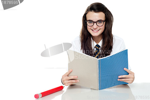 Image of Intelligent student preparing for test