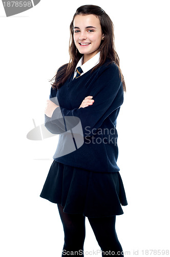 Image of Snapshot of a cheerful schoolgirl