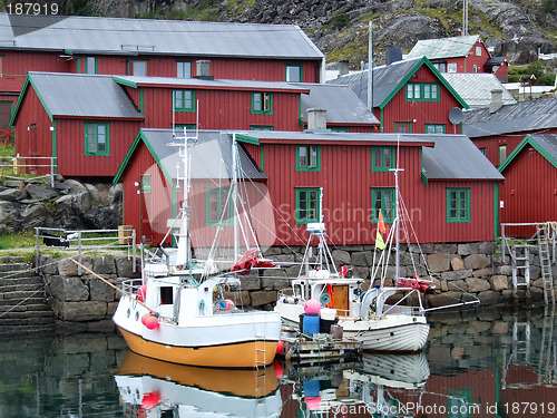 Image of Beautiful fishing harbor in Norway