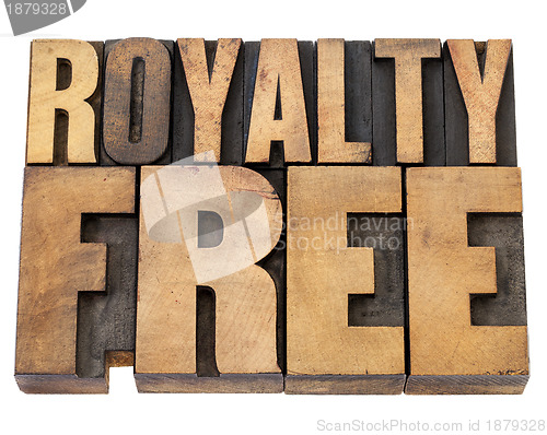 Image of royalty free in wood type