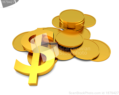 Image of Dollar sign and coins