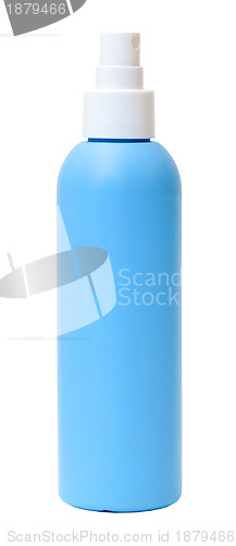 Image of Blue Plastic Bottle with Spray