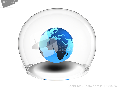 Image of Globe inside glass bowl