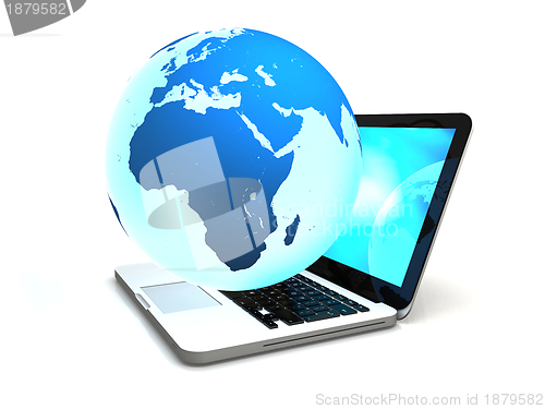 Image of Laptop with globe