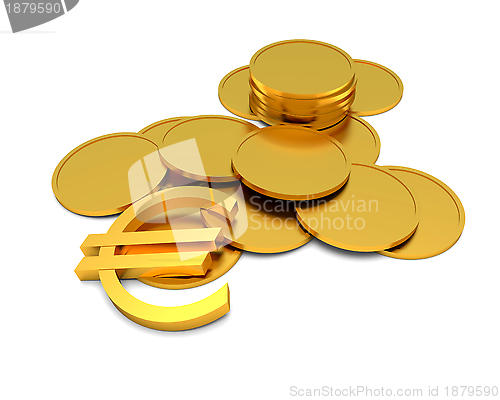 Image of Euro sign and coins