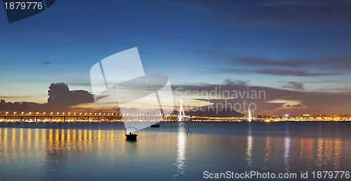 Image of Sunset bridge along the coast 