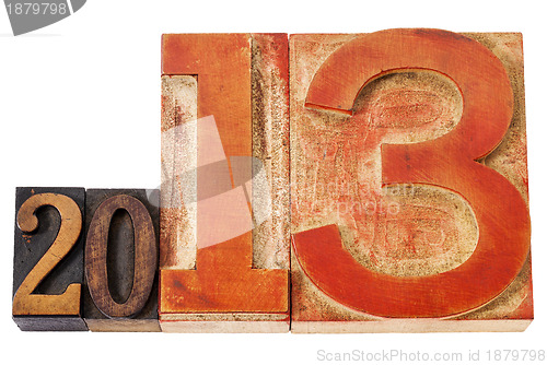 Image of year 2013 in wood type