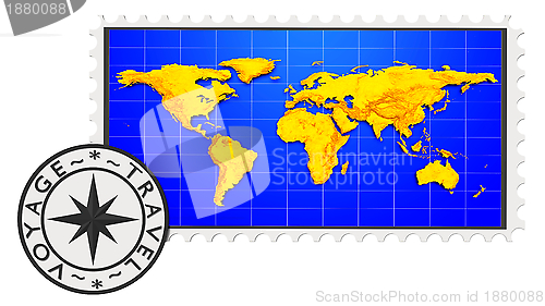 Image of Stamp and world map